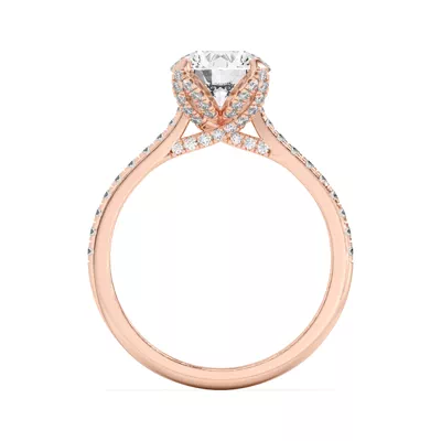 Marian Diamond-Encrusted Tulip Prong Pavé Engagement Ring