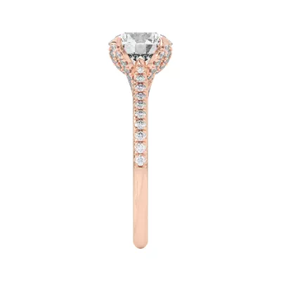 Marian Diamond-Encrusted Tulip Prong Pavé Engagement Ring