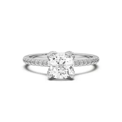 Marian Lab Diamond-Encrusted Tulip Prong Pavé Engagement Ring