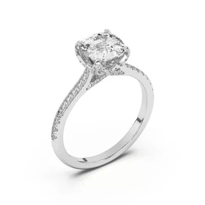Marian Lab Diamond-Encrusted Tulip Prong Pavé Engagement Ring
