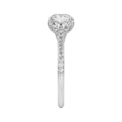 Marian Lab Diamond-Encrusted Tulip Prong Pavé Engagement Ring