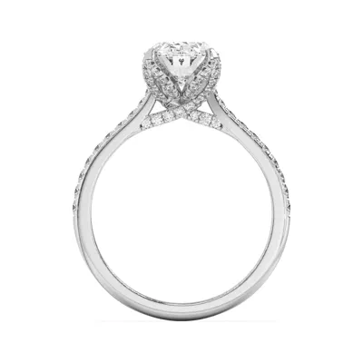 Marian Lab Diamond-Encrusted Tulip Prong Pavé Engagement Ring