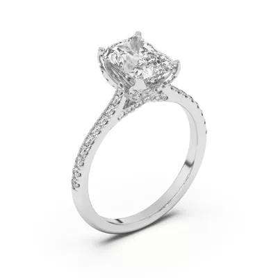 Marian Lab Diamond-Encrusted Tulip Prong Pavé Engagement Ring