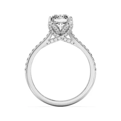 Marian Lab Diamond-Encrusted Tulip Prong Pavé Engagement Ring