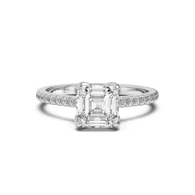 Marian Lab Diamond-Encrusted Tulip Prong Pavé Engagement Ring