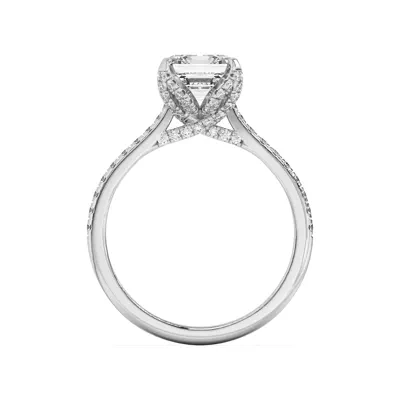 Marian Lab Diamond-Encrusted Tulip Prong Pavé Engagement Ring