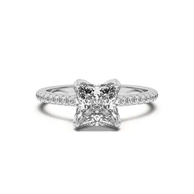 Marian Diamond-Encrusted Tulip Prong Pavé Engagement Ring