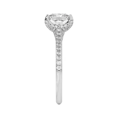 Marian Diamond-Encrusted Tulip Prong Pavé Engagement Ring
