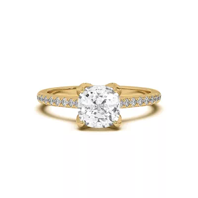 Marian Lab Diamond-Encrusted Tulip Prong Pavé Engagement Ring