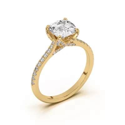 Marian Lab Diamond-Encrusted Tulip Prong Pavé Engagement Ring