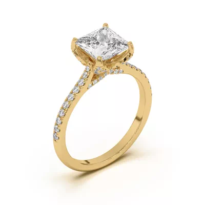 Marian Lab Diamond-Encrusted Tulip Prong Pavé Engagement Ring