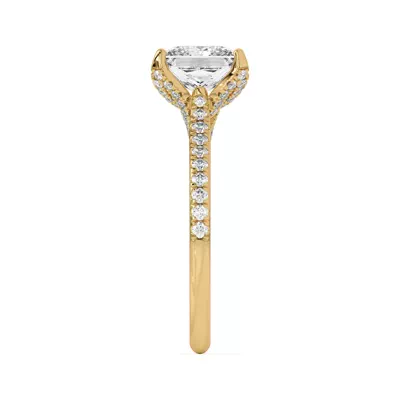 Marian Lab Diamond-Encrusted Tulip Prong Pavé Engagement Ring