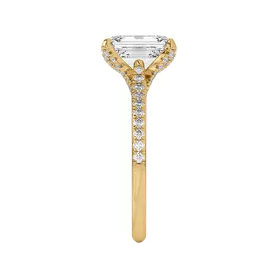 Marian Lab Diamond-Encrusted Tulip Prong Pavé Engagement Ring