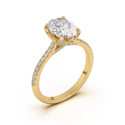 Marian Lab Diamond-Encrusted Tulip Prong Pavé Engagement Ring