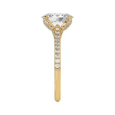 Marian Lab Diamond-Encrusted Tulip Prong Pavé Engagement Ring