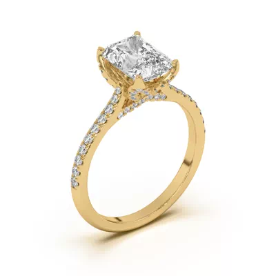Marian Lab Diamond-Encrusted Tulip Prong Pavé Engagement Ring