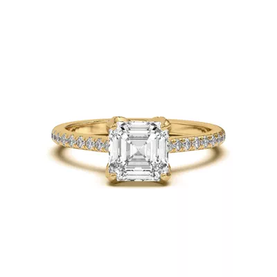 Marian Lab Diamond-Encrusted Tulip Prong Pavé Engagement Ring