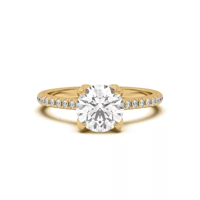 Marian Diamond-Encrusted Tulip Prong Pavé Engagement Ring