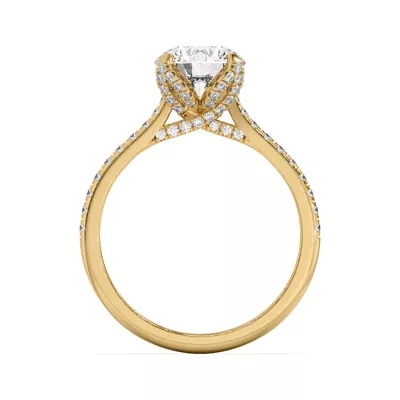 Marian Diamond-Encrusted Tulip Prong Pavé Engagement Ring