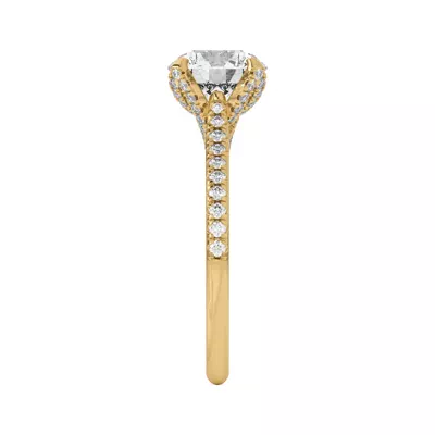 Marian Diamond-Encrusted Tulip Prong Pavé Engagement Ring