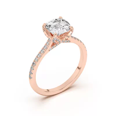 Marian Lab Diamond-Encrusted Tulip Prong Pavé Engagement Ring