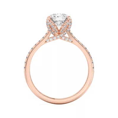 Marian Lab Diamond-Encrusted Tulip Prong Pavé Engagement Ring
