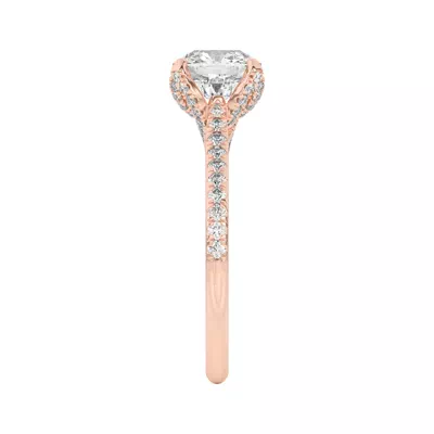 Marian Lab Diamond-Encrusted Tulip Prong Pavé Engagement Ring