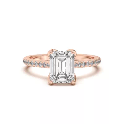 Marian Lab Diamond-Encrusted Tulip Prong Pavé Engagement Ring