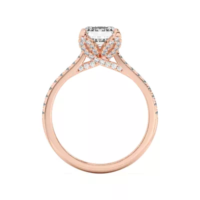 Marian Lab Diamond-Encrusted Tulip Prong Pavé Engagement Ring
