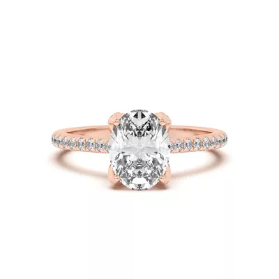 Marian Lab Diamond-Encrusted Tulip Prong Pavé Engagement Ring