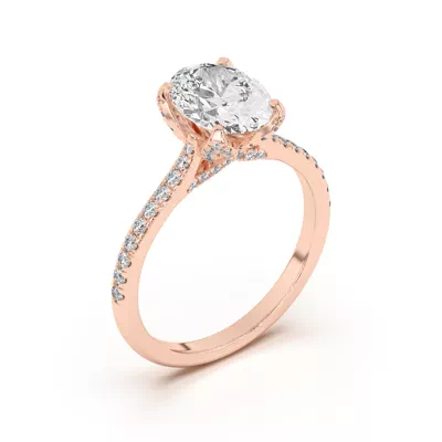 Marian Lab Diamond-Encrusted Tulip Prong Pavé Engagement Ring