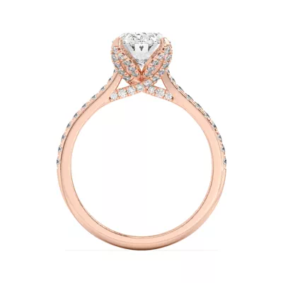 Marian Lab Diamond-Encrusted Tulip Prong Pavé Engagement Ring