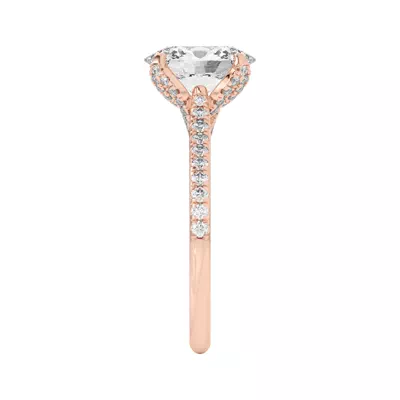 Marian Lab Diamond-Encrusted Tulip Prong Pavé Engagement Ring
