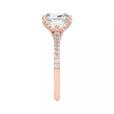 Marian Lab Diamond-Encrusted Tulip Prong Pavé Engagement Ring