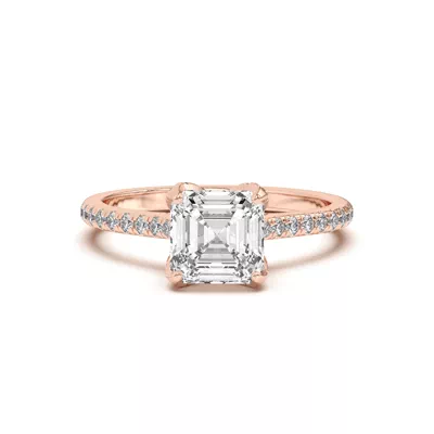 Marian Lab Diamond-Encrusted Tulip Prong Pavé Engagement Ring