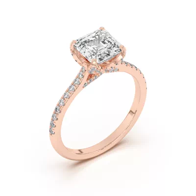 Marian Lab Diamond-Encrusted Tulip Prong Pavé Engagement Ring