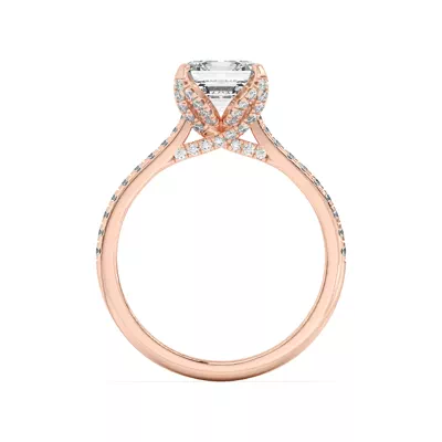 Marian Lab Diamond-Encrusted Tulip Prong Pavé Engagement Ring