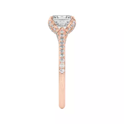 Marian Lab Diamond-Encrusted Tulip Prong Pavé Engagement Ring