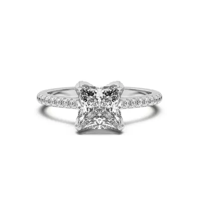 Marian Lab Diamond-Encrusted Tulip Prong Pavé Engagement Ring
