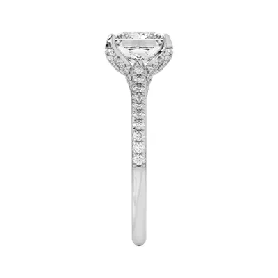 Marian Lab Diamond-Encrusted Tulip Prong Pavé Engagement Ring