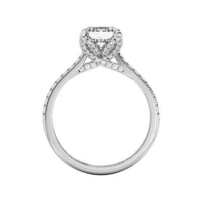Marian Lab Diamond-Encrusted Tulip Prong Pavé Engagement Ring