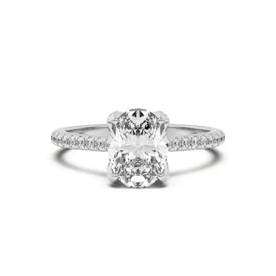 Marian Lab Diamond-Encrusted Tulip Prong Pavé Engagement Ring