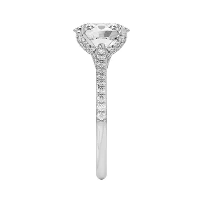Marian Lab Diamond-Encrusted Tulip Prong Pavé Engagement Ring