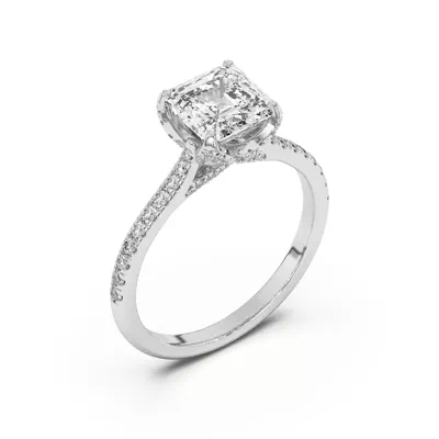 Marian Lab Diamond-Encrusted Tulip Prong Pavé Engagement Ring