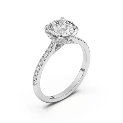 Marian Diamond-Encrusted Tulip Prong Pavé Engagement Ring
