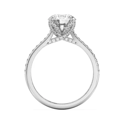 Marian Diamond-Encrusted Tulip Prong Pavé Engagement Ring