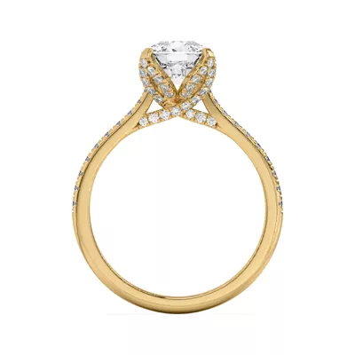 Marian Lab Diamond-Encrusted Tulip Prong Pavé Engagement Ring
