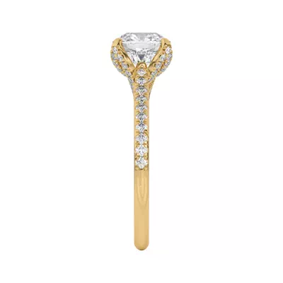 Marian Lab Diamond-Encrusted Tulip Prong Pavé Engagement Ring