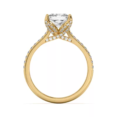 Marian Lab Diamond-Encrusted Tulip Prong Pavé Engagement Ring