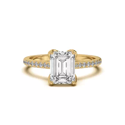 Marian Lab Diamond-Encrusted Tulip Prong Pavé Engagement Ring